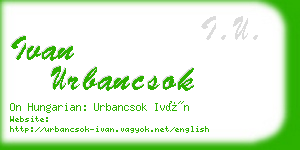 ivan urbancsok business card